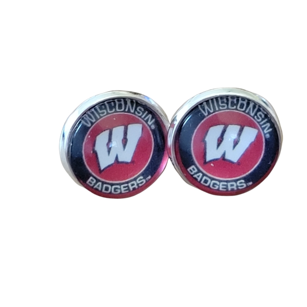 Wisconsin badgers earrings